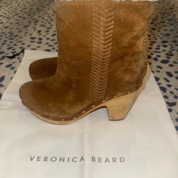 VERONICA BEARD Daxi Suede Shearling-Lined Booties - Size 8.5 M - Picture 7 of 10
